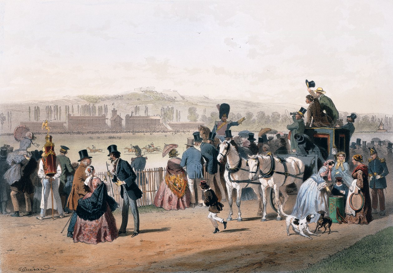 Bois de Boulognen kilparata tekijältä Eugene Charles Francois Guerard
