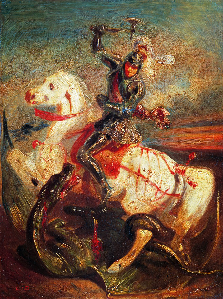 Pyhä Yrjö ja lohikäärme tekijältä Ferdinand Victor Eugene Delacroix