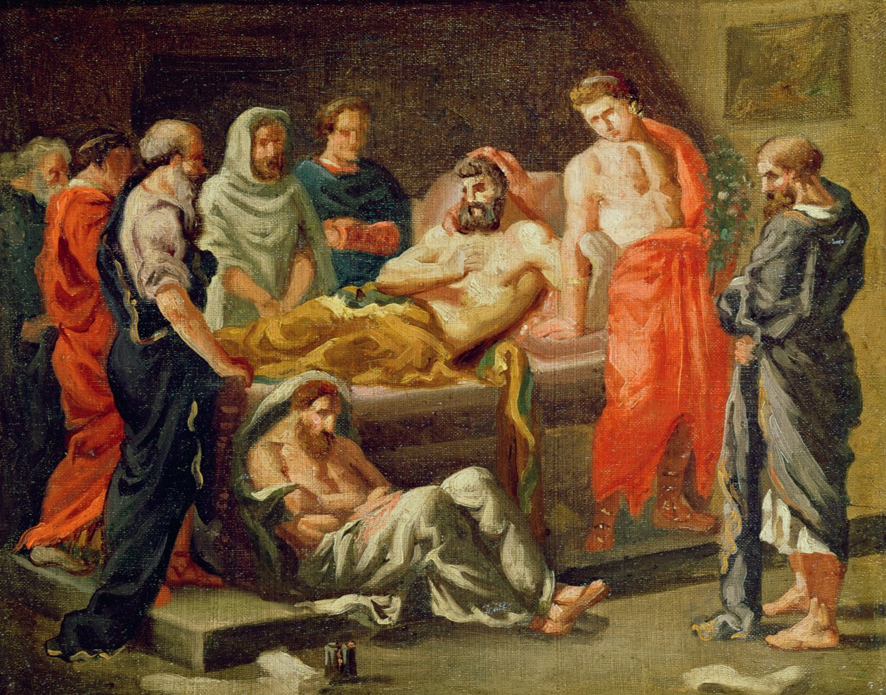Marcus Aureliuksen kuolema (luonnos), noin 1843. tekijältä Ferdinand Victor Eugene Delacroix