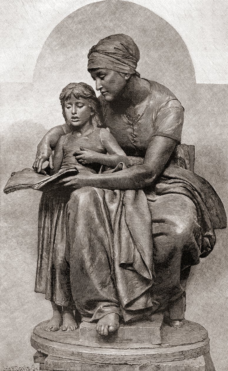 La Educación Maternal or Maternal Education, The Century Magazine, julkaistu 1887 tekijältä Eugene Delaplanche