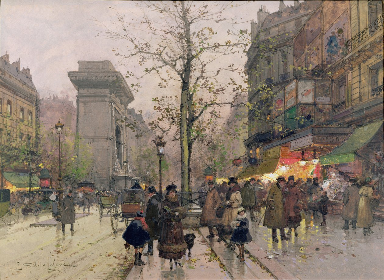 Porte St. Denis, Pariisi tekijältä Eugene Galien Laloue