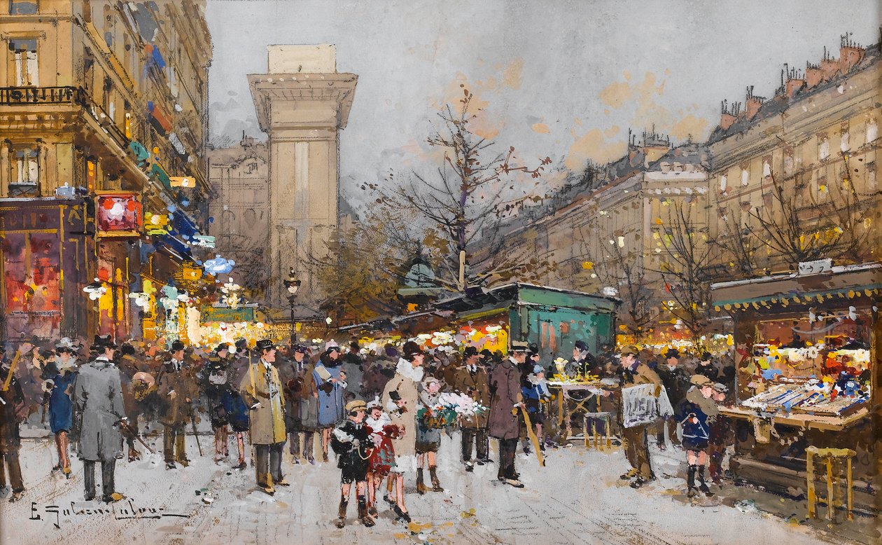 Porte Saint-Denis tekijältä Eugene Galien Laloue