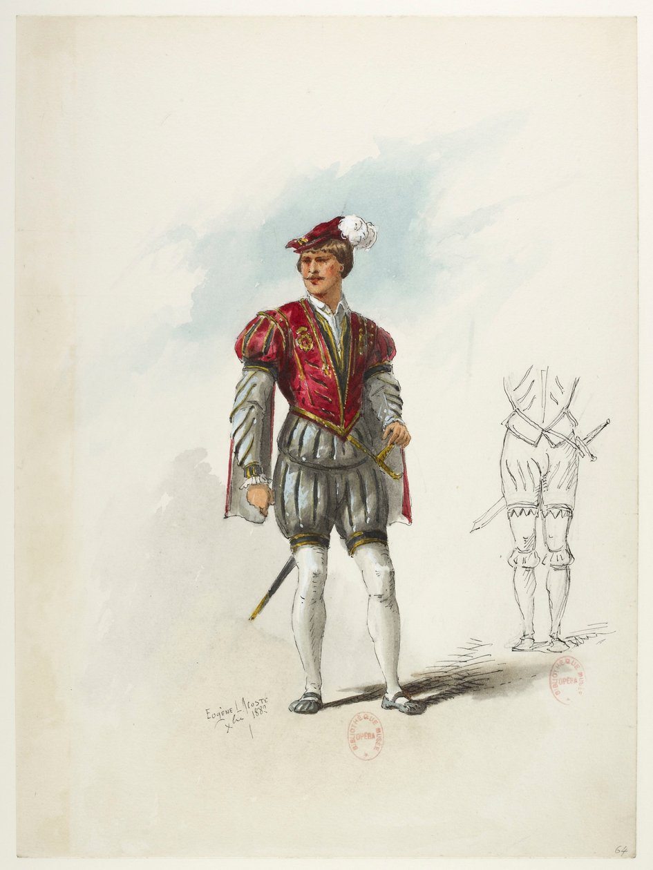 Saint -Saëns - Henrik VIII - Maquettes de puvut - Lacoste - 64. Puku tekijältä Eugene Lacoste