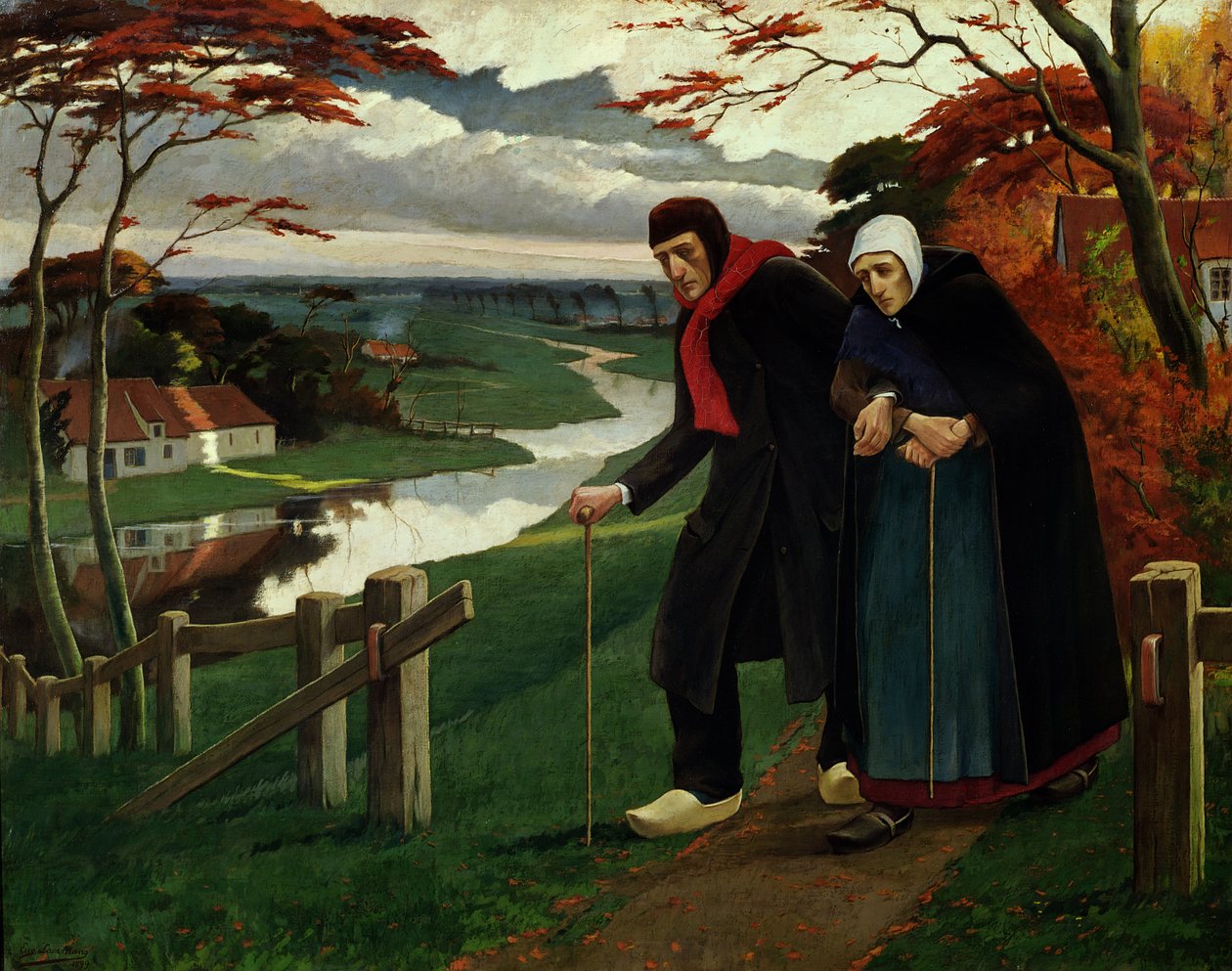 Syksyn loppu tai Sokeat, 1889 tekijältä Eugene Laermans