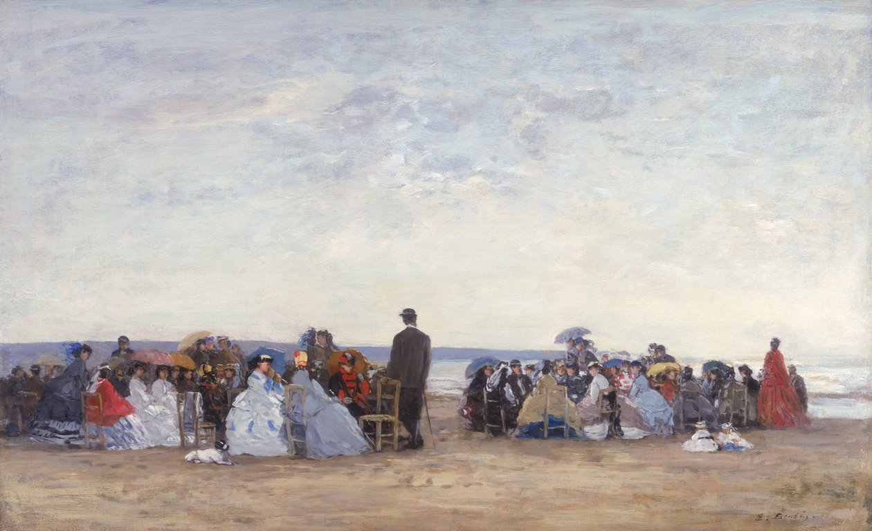 Rantakuva Trouvillen lähellä, n. 1863-66 tekijältä Eugene Louis Boudin