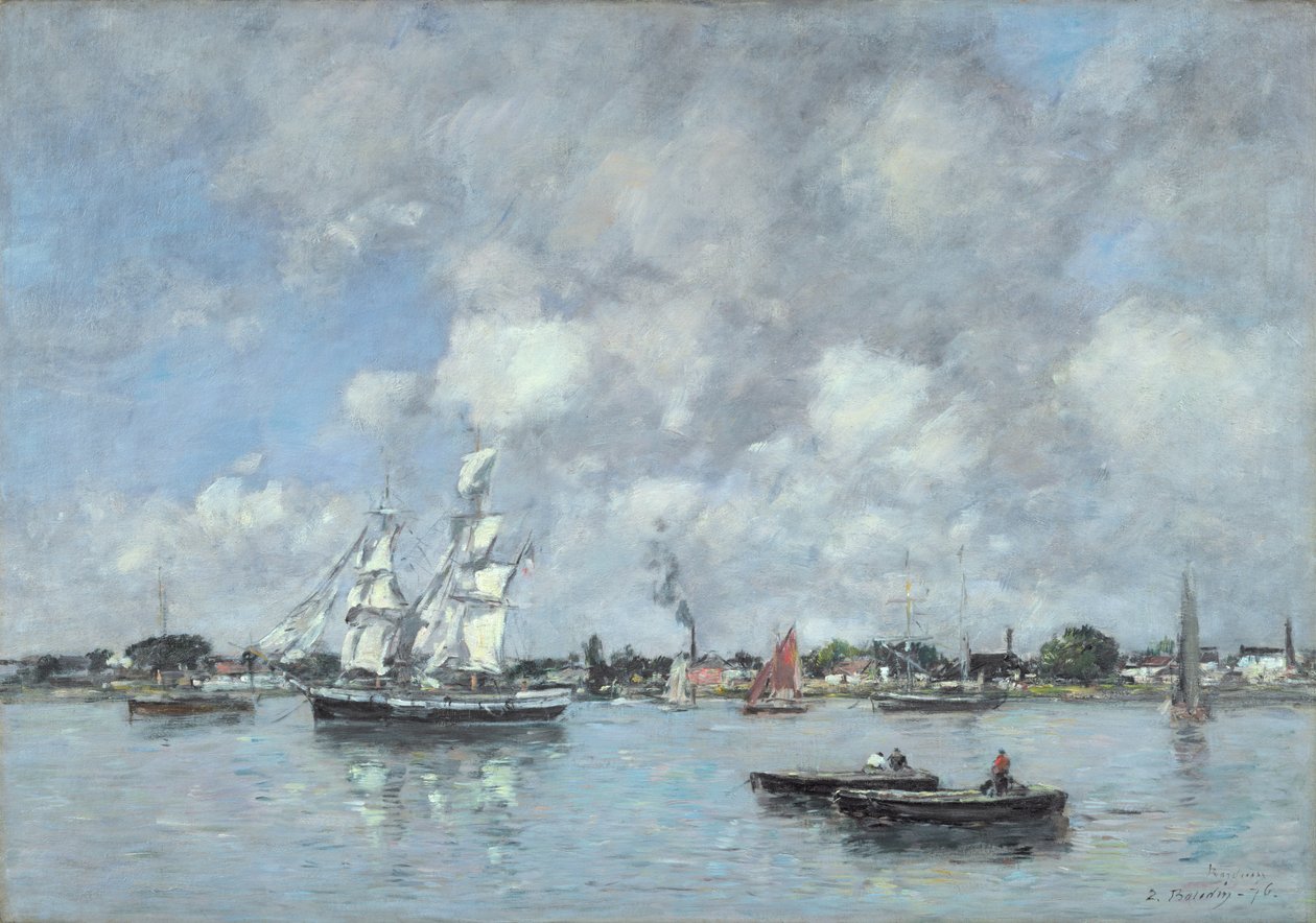 Bordeaux, Veneitä Garonnessa, 1876 tekijältä Eugene Louis Boudin