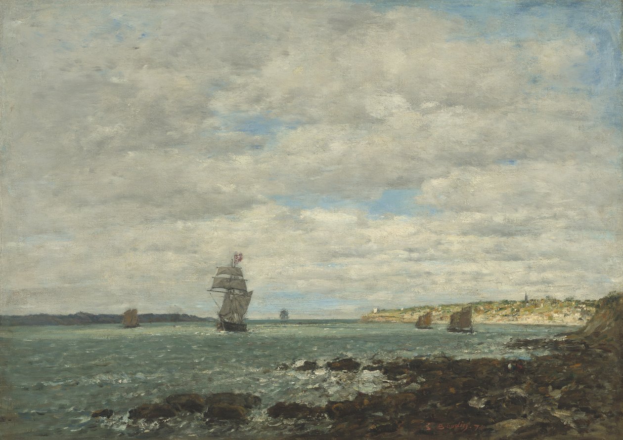Bretagnen rannikko, 1870 tekijältä Eugene Louis Boudin