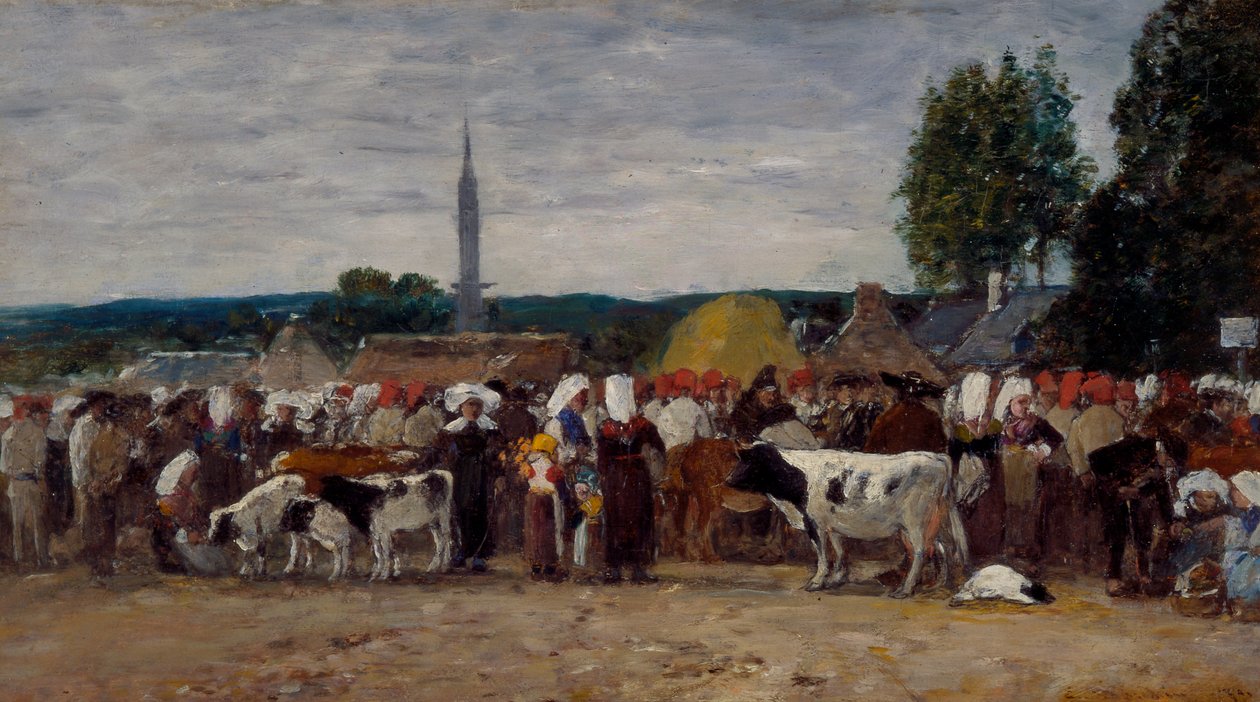 Bretagnen messut 1874 tekijältä Eugene Louis Boudin
