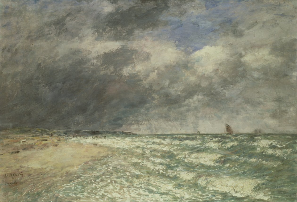 Puuskainen sää meren yllä, Deauville, 1895 tekijältä Eugene Louis Boudin