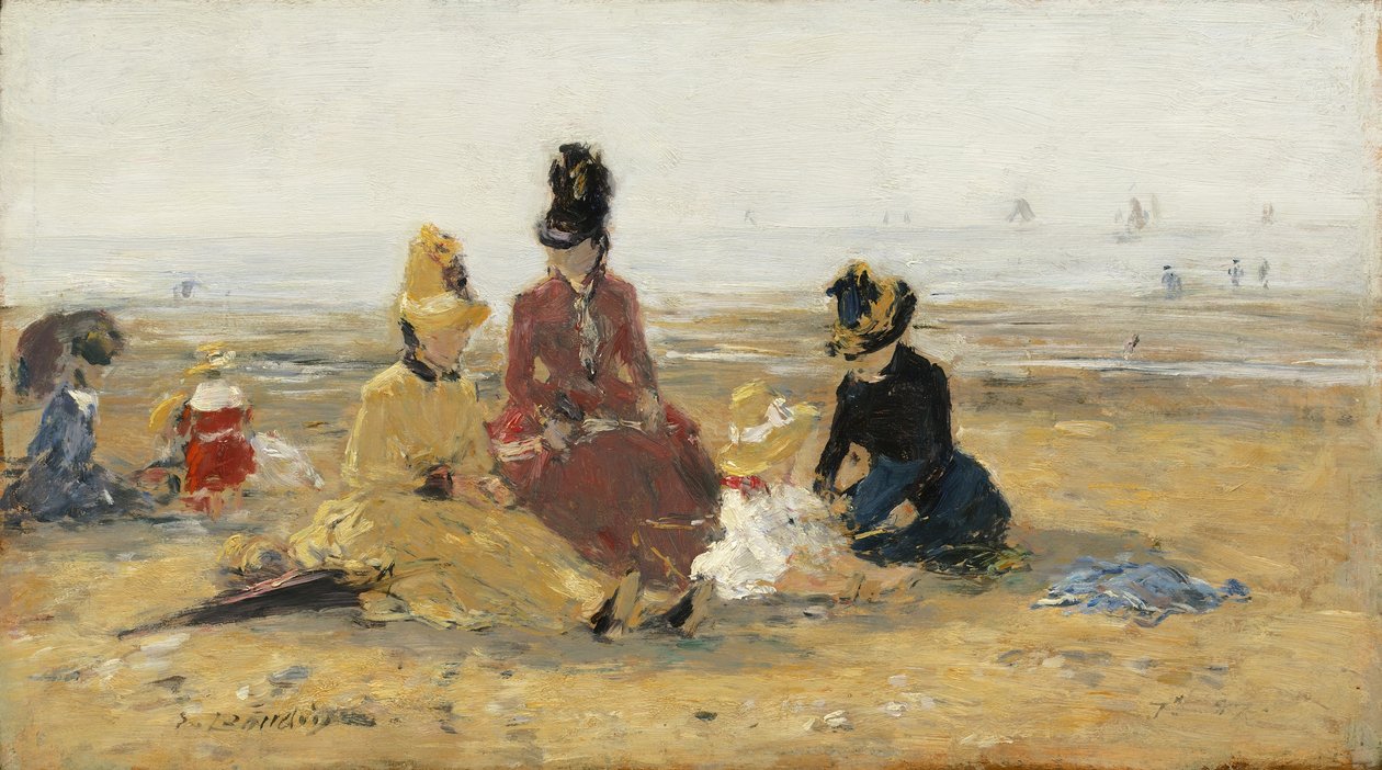 Rannalla, Trouville, 1887 tekijältä Eugene Louis Boudin