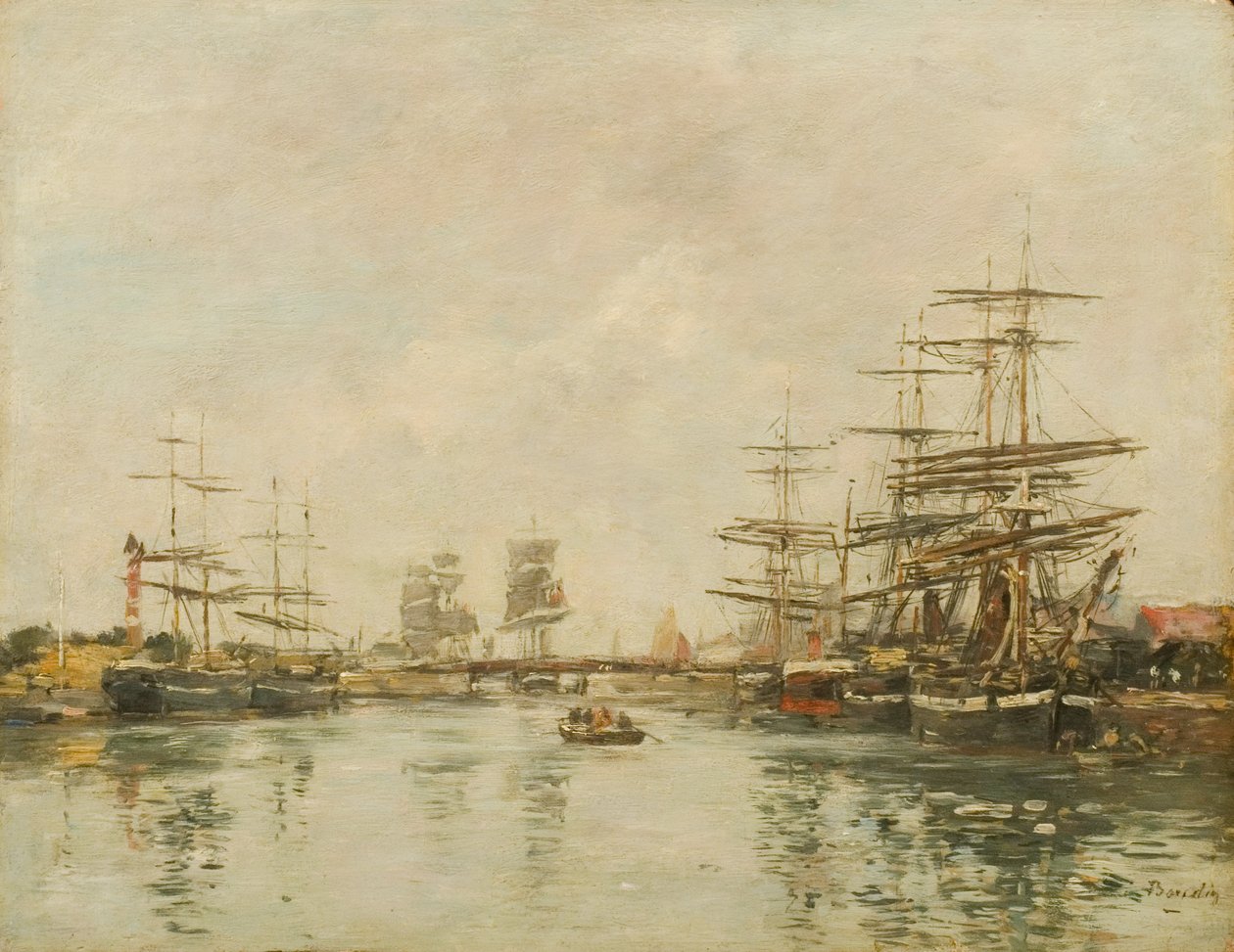 Honfleurin satama tekijältä Eugene Louis Boudin