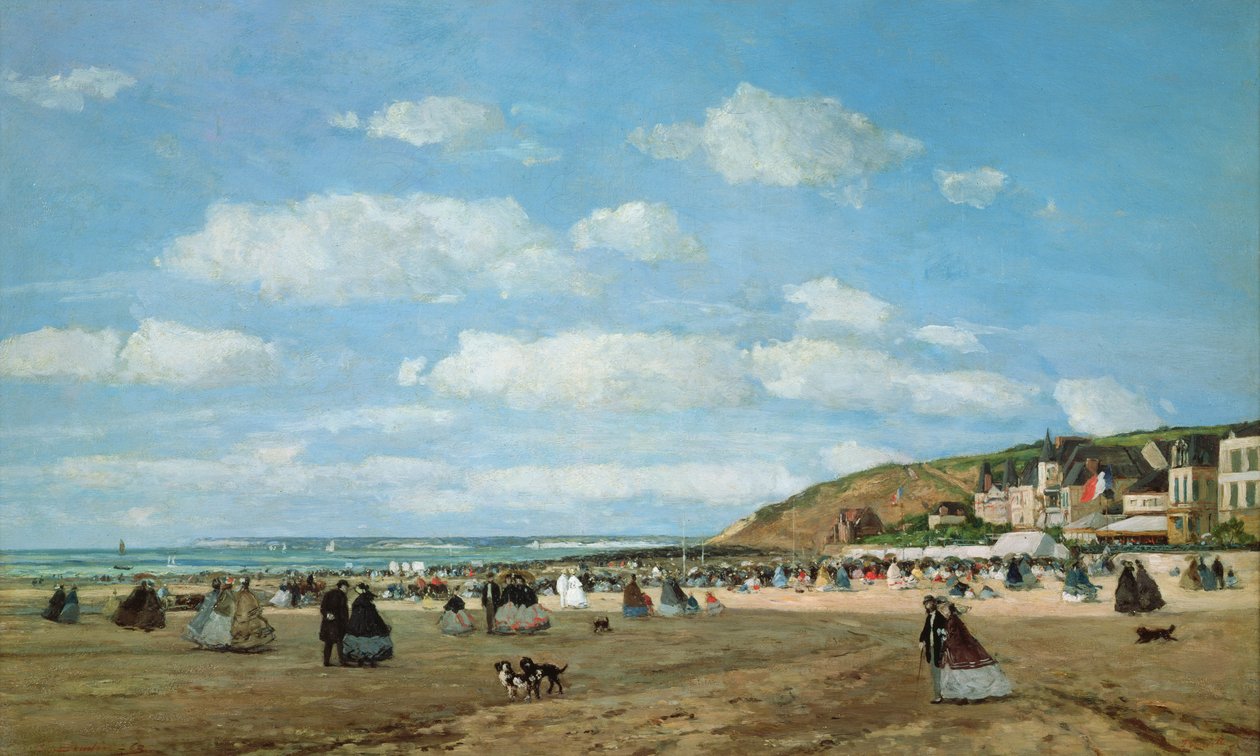 Trouvillen ranta, 1863 tekijältä Eugene Louis Boudin