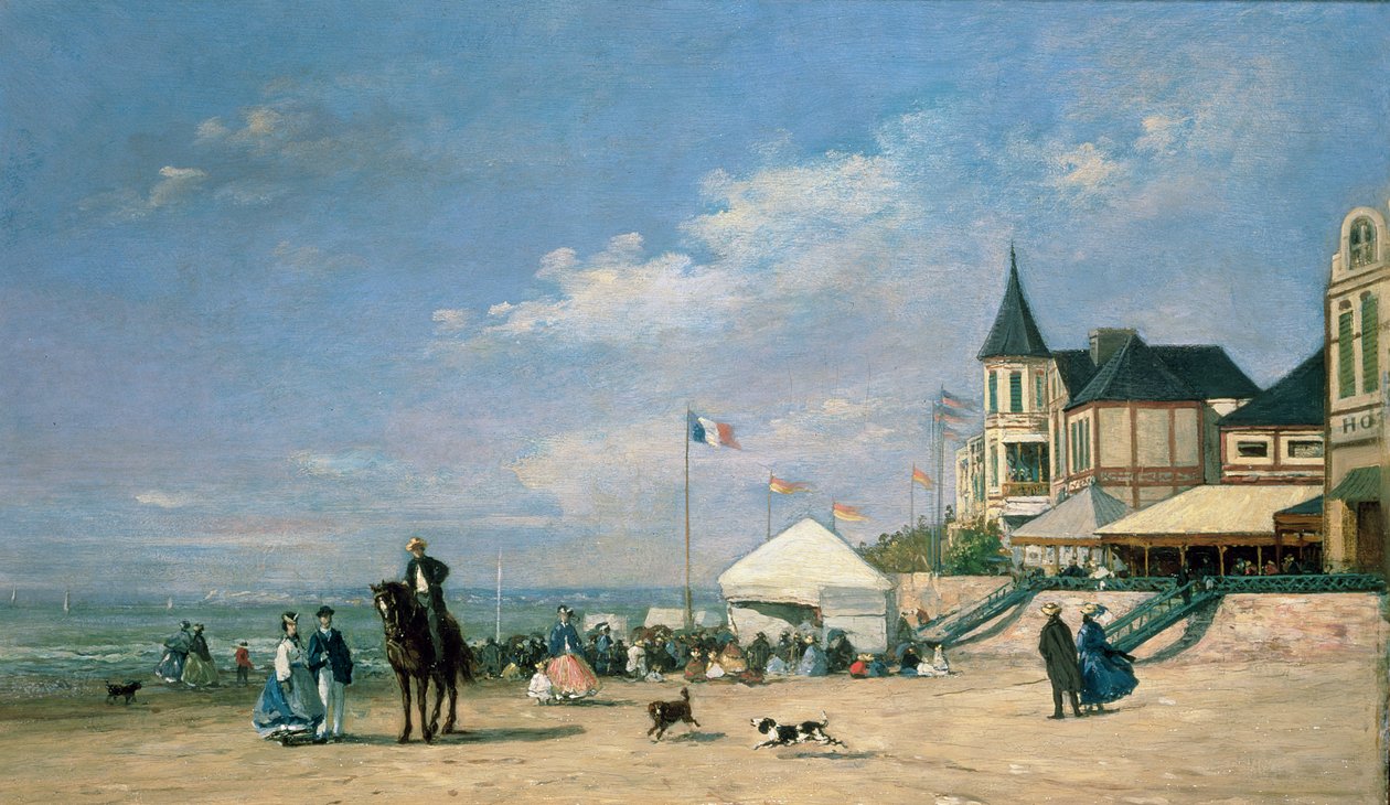 Trouvillen ranta, 1863 tekijältä Eugene Louis Boudin
