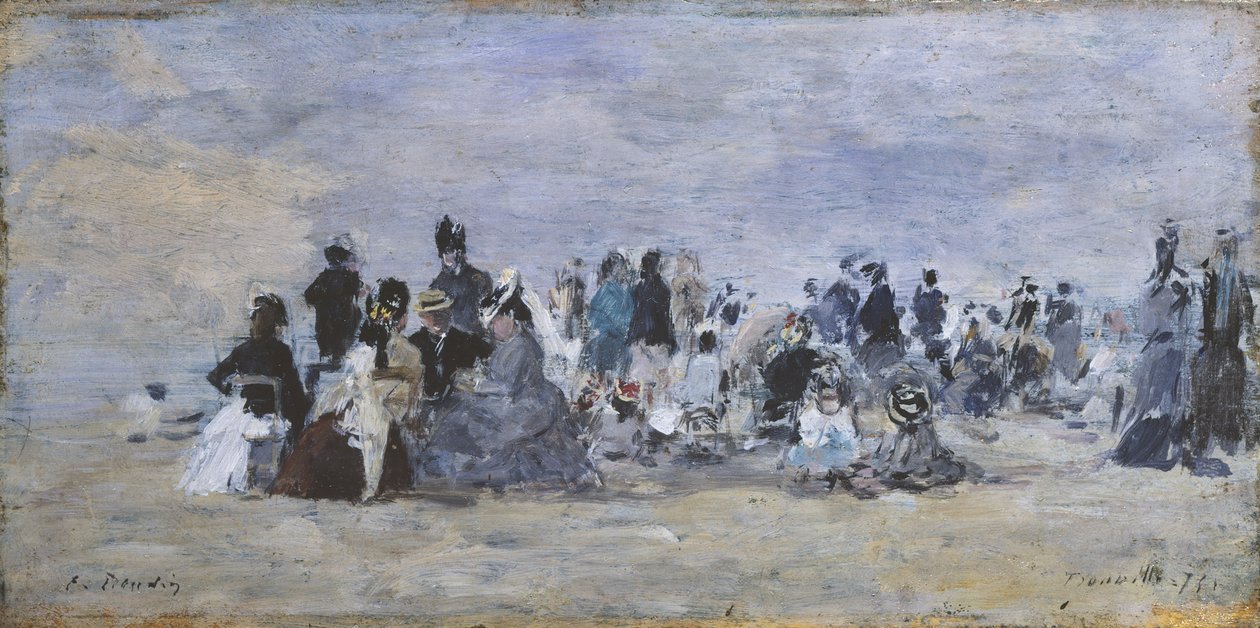 Trouvillen ranta, 1875 tekijältä Eugene Louis Boudin