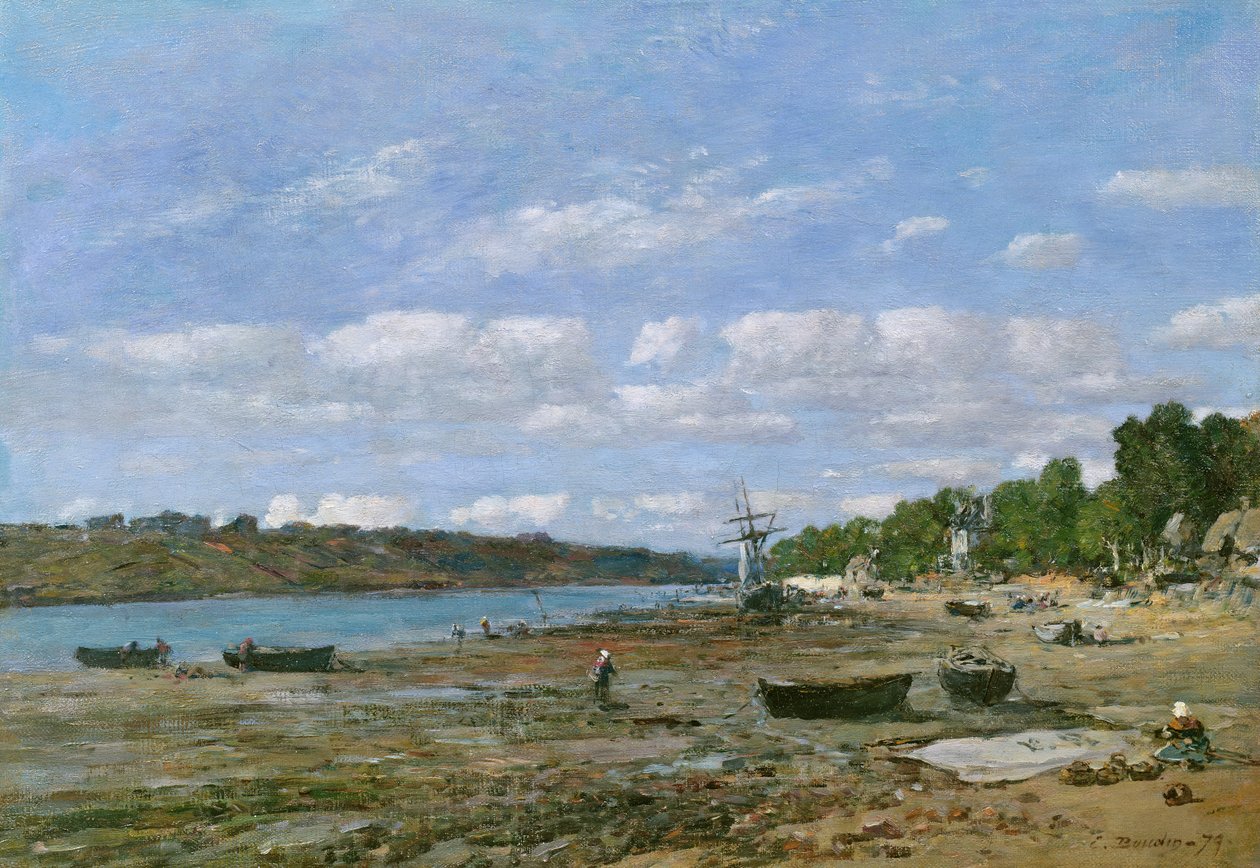 Ranta laskuveden aikaan, 1879 tekijältä Eugene Louis Boudin