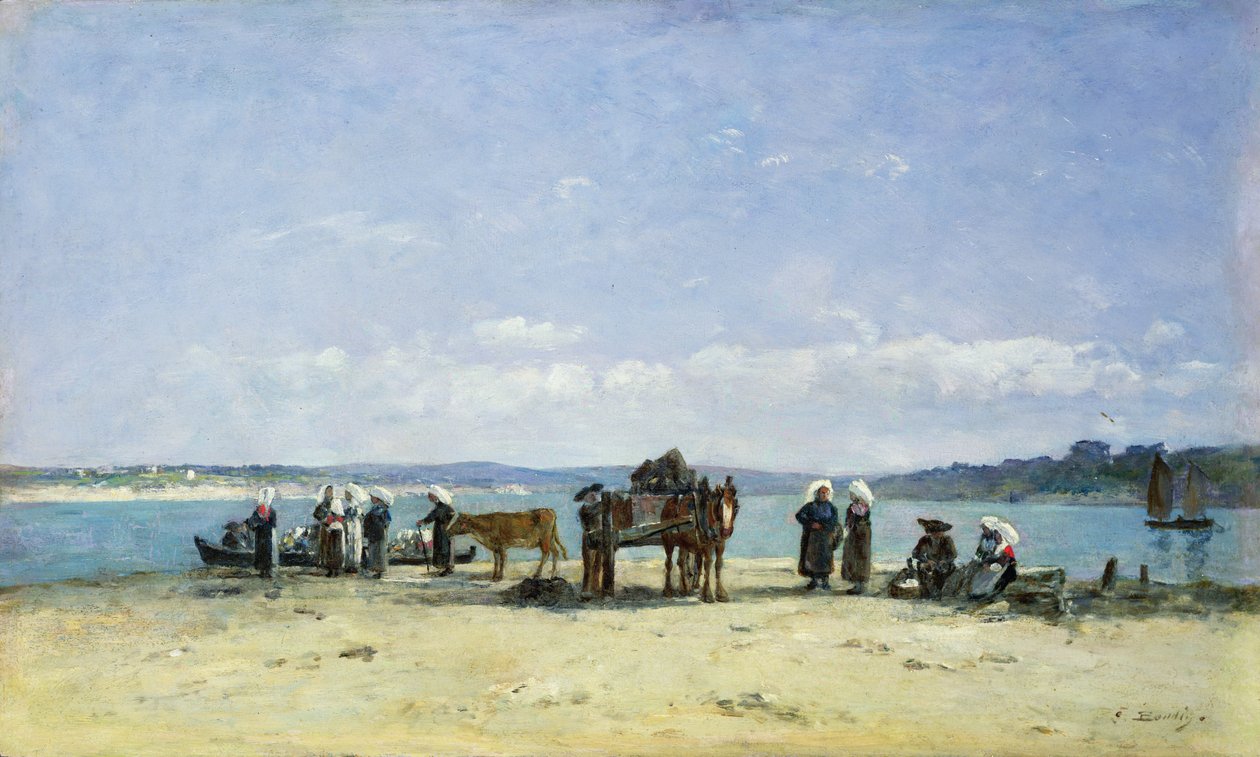 Bretonin kalastajien vaimot, 1870-73 tekijältä Eugene Louis Boudin