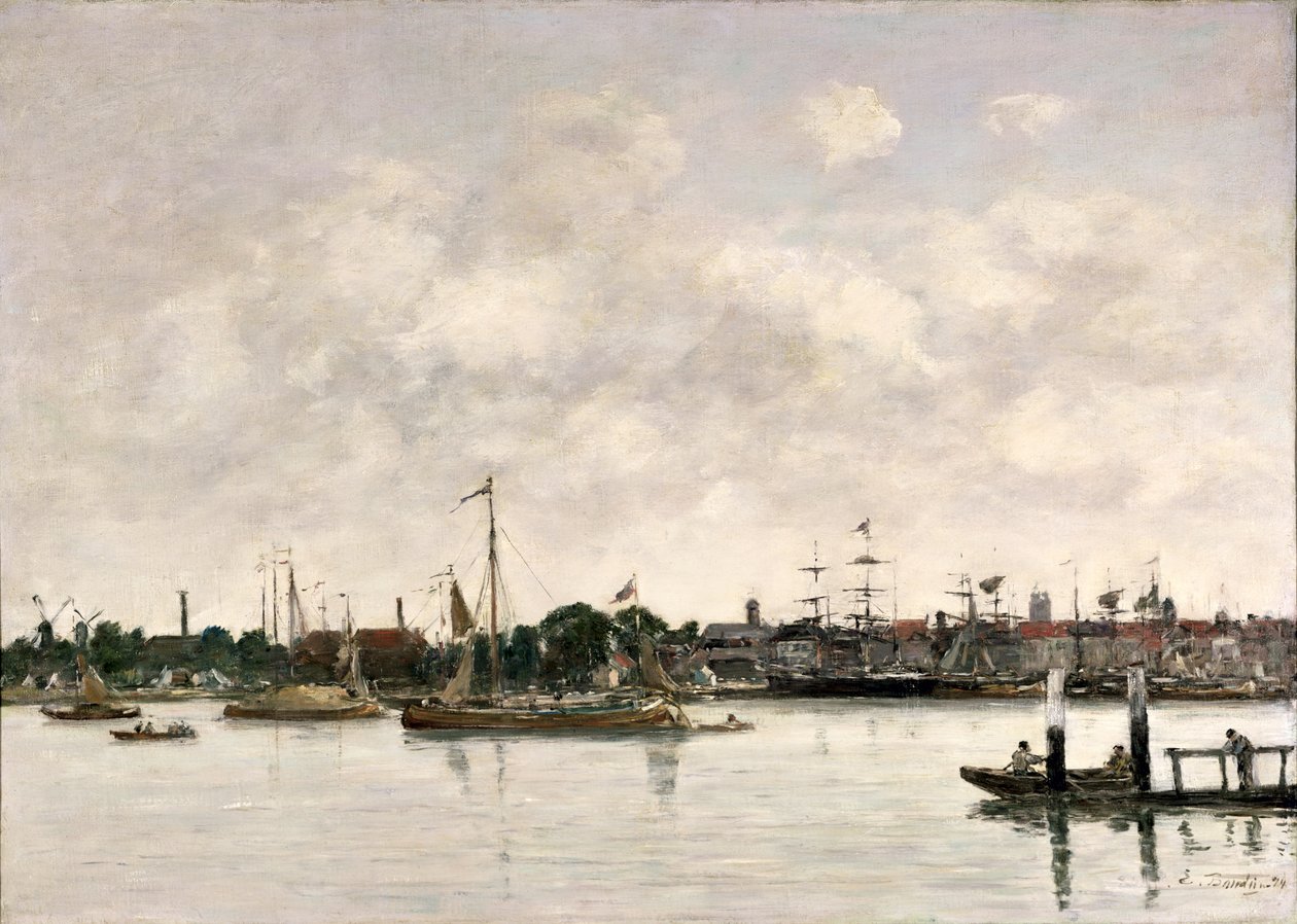 The Meuse Dordrechtissa, 1874 tekijältä Eugene Louis Boudin