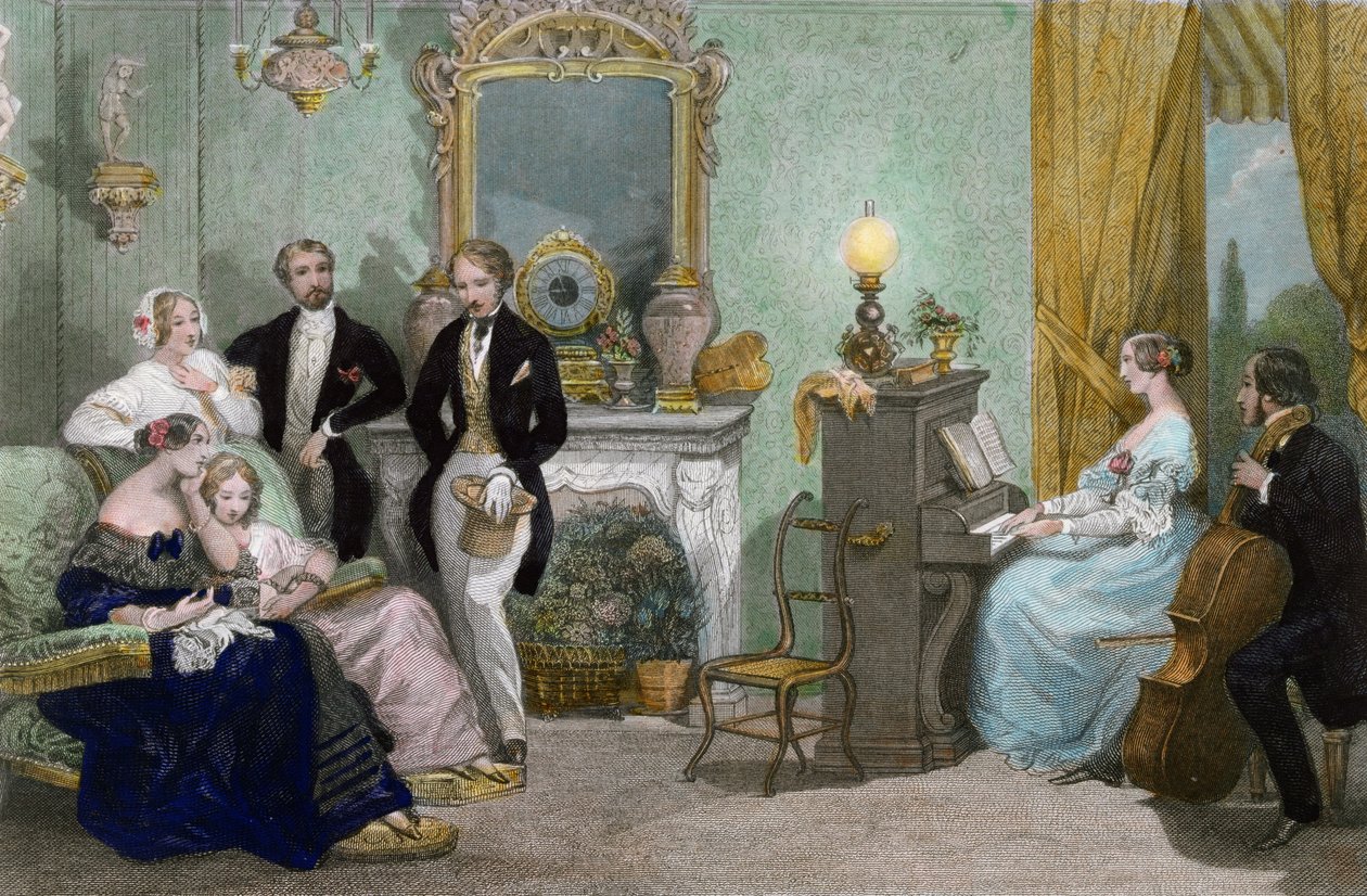 Perhekonsertti, n. 1840 tekijältä Eugene Louis Lami