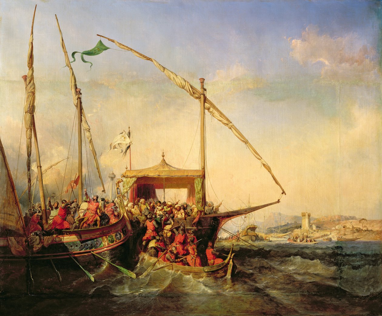 Imbren meritaistelu 1346, 1842 tekijältä Eugene Modeste Edmond Lepoittevin