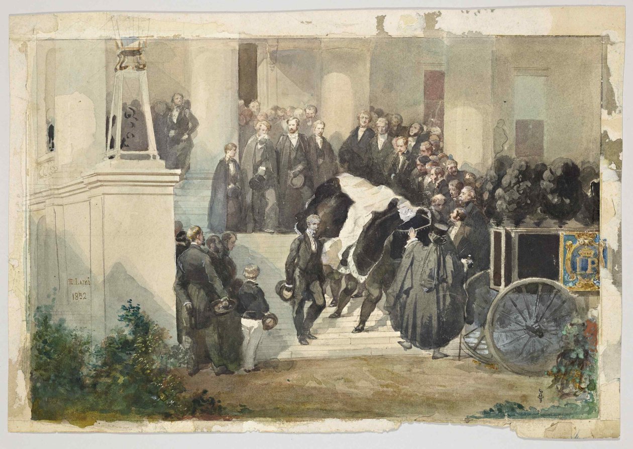 KUNINGAS LOUIS PHILIPPEN ARKU POISTUVASSA CLAREMONT-TALOSTA ESHERISSÄ SURREYSSA ENGLANNISSA ELOKUUTA 1850 tekijältä Eugene Louis Lami