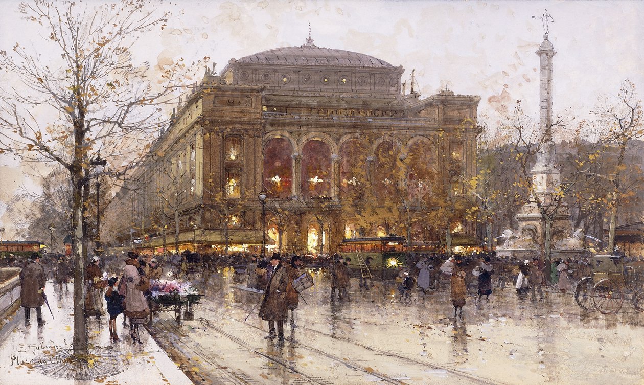 Place du Chatelet tekijältä Eugene Galien Laloue