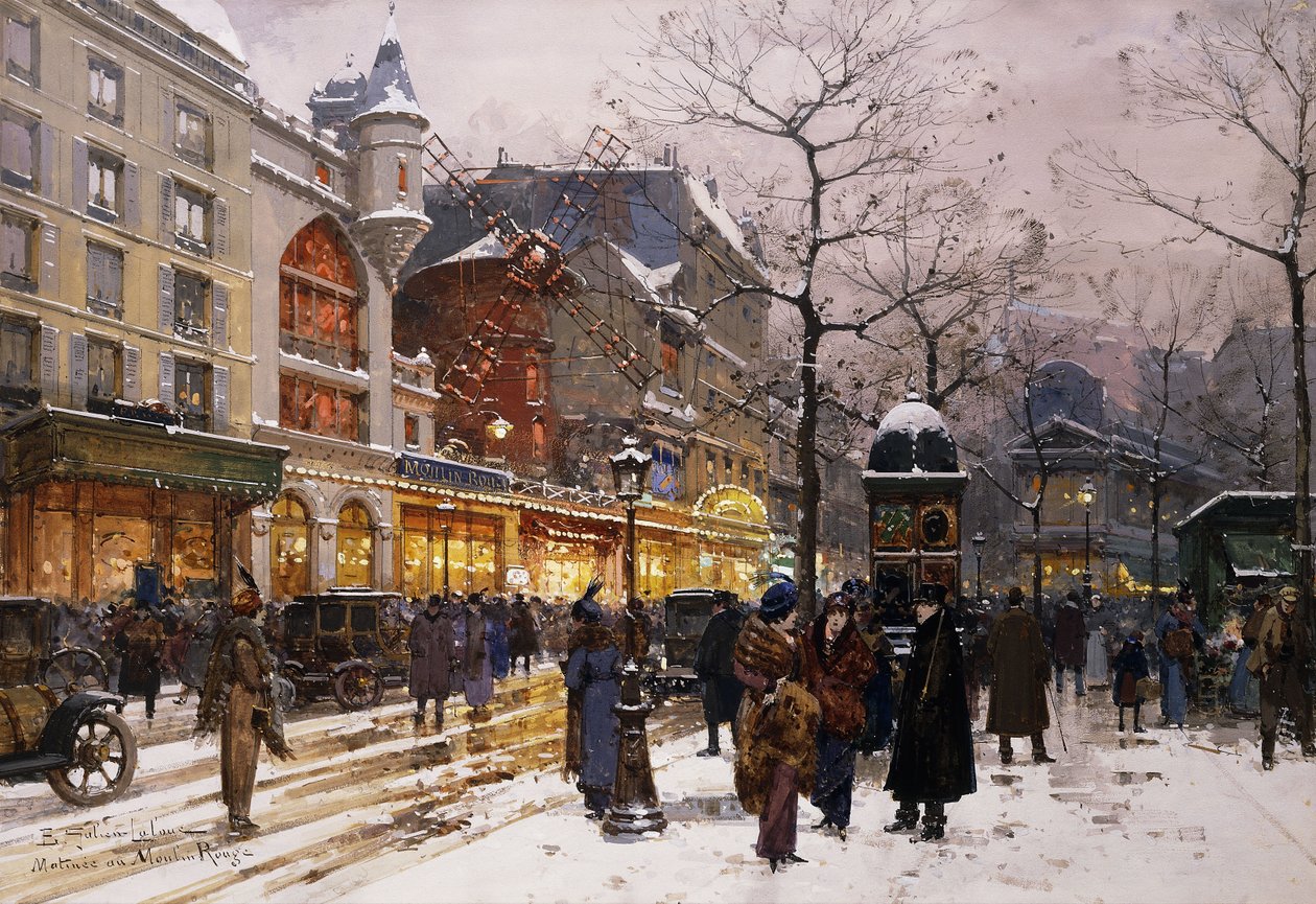 Matinee Moulin Rougessa, Pariisissa tekijältä Eugene Galien Laloue
