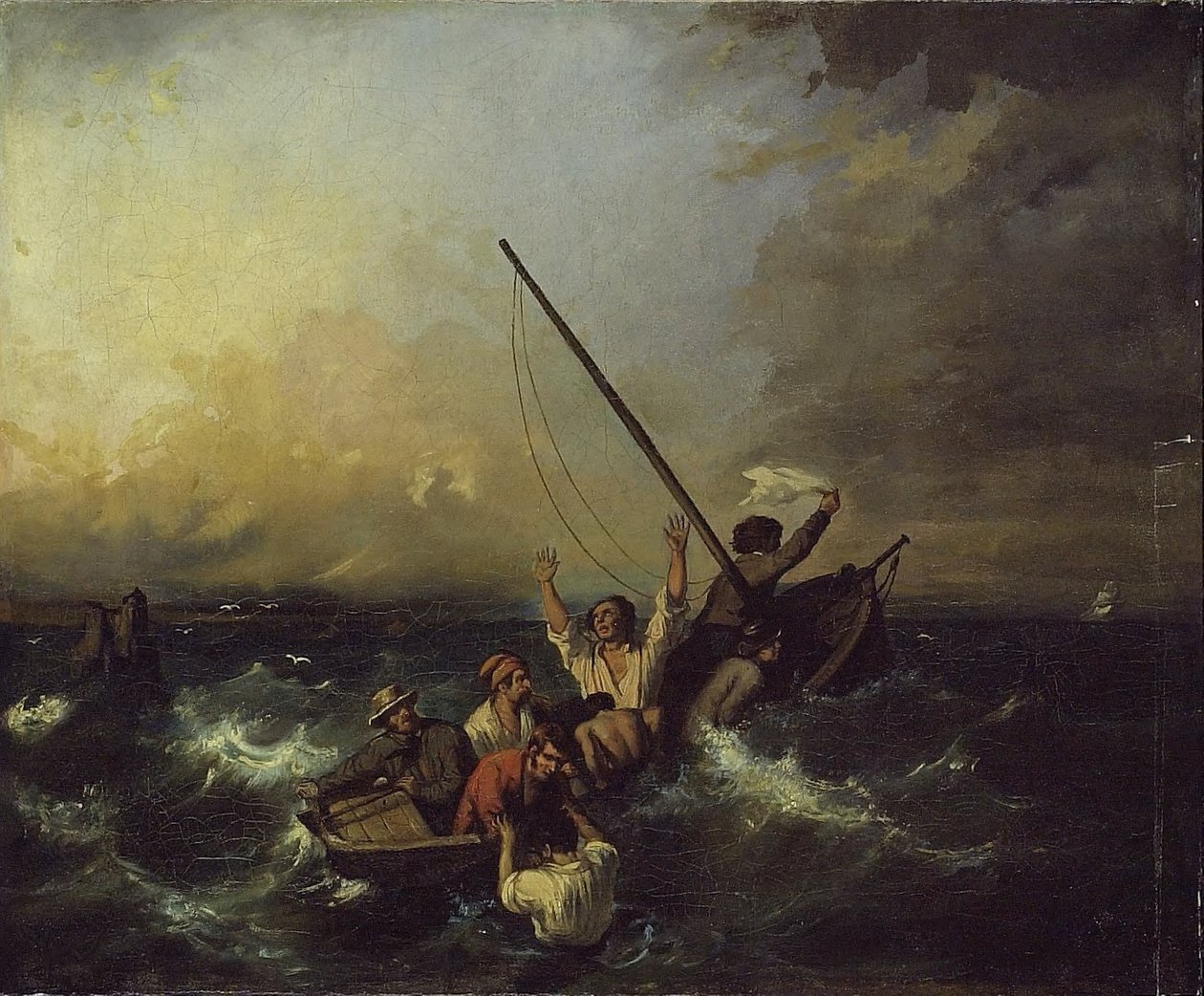 Haaksirikko (öljy kankaalle) tekijältä Eugene (after) Isabey