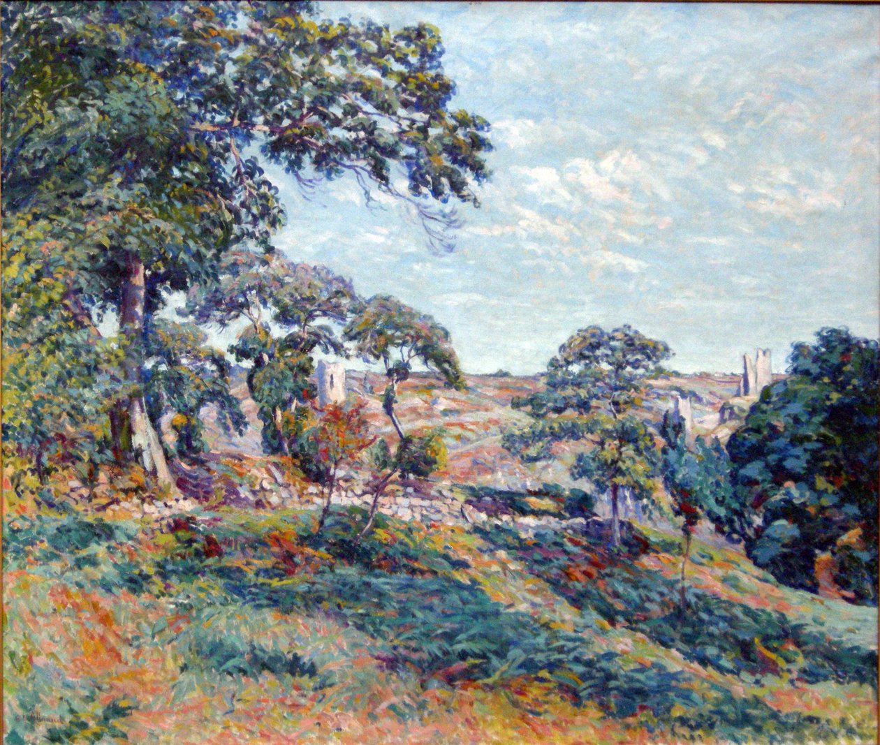 Näkymä Corzantista, Creuse, n. 1910 (öljy kankaalle) tekijältä Eugene Alluaud