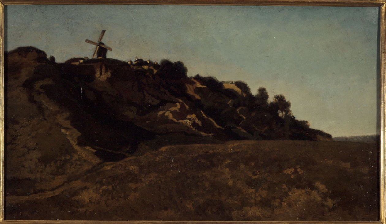 Näkymä Montmartreen, noin 1848 (maalaus) tekijältä Eugene Antoine Samuel Lavieille