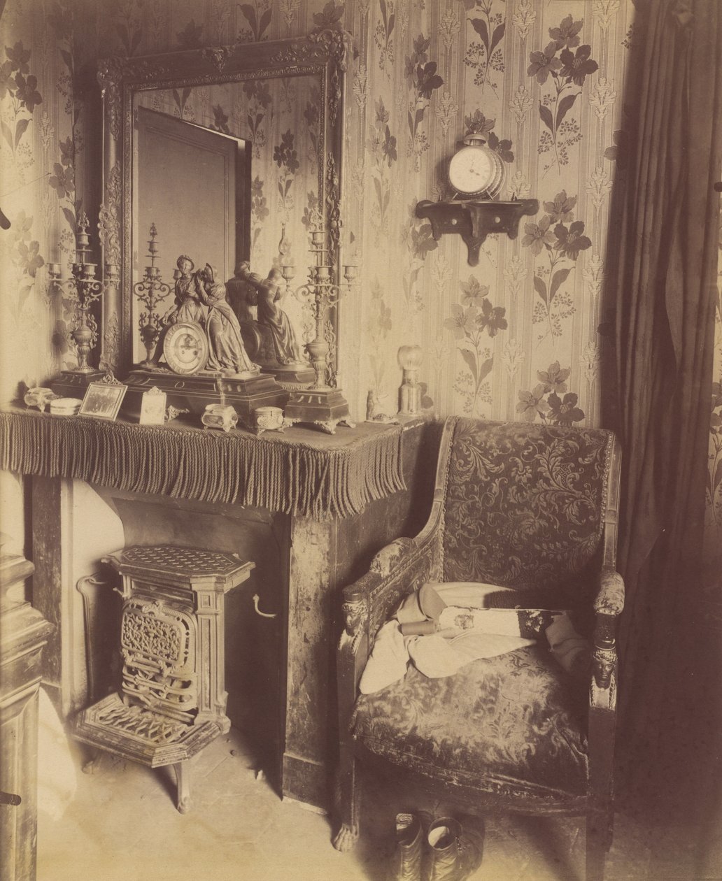 Työväenkodin sisätilat, rue de Romainville,1909-10 (kuva) (kuva) tekijältä Eugène Atget