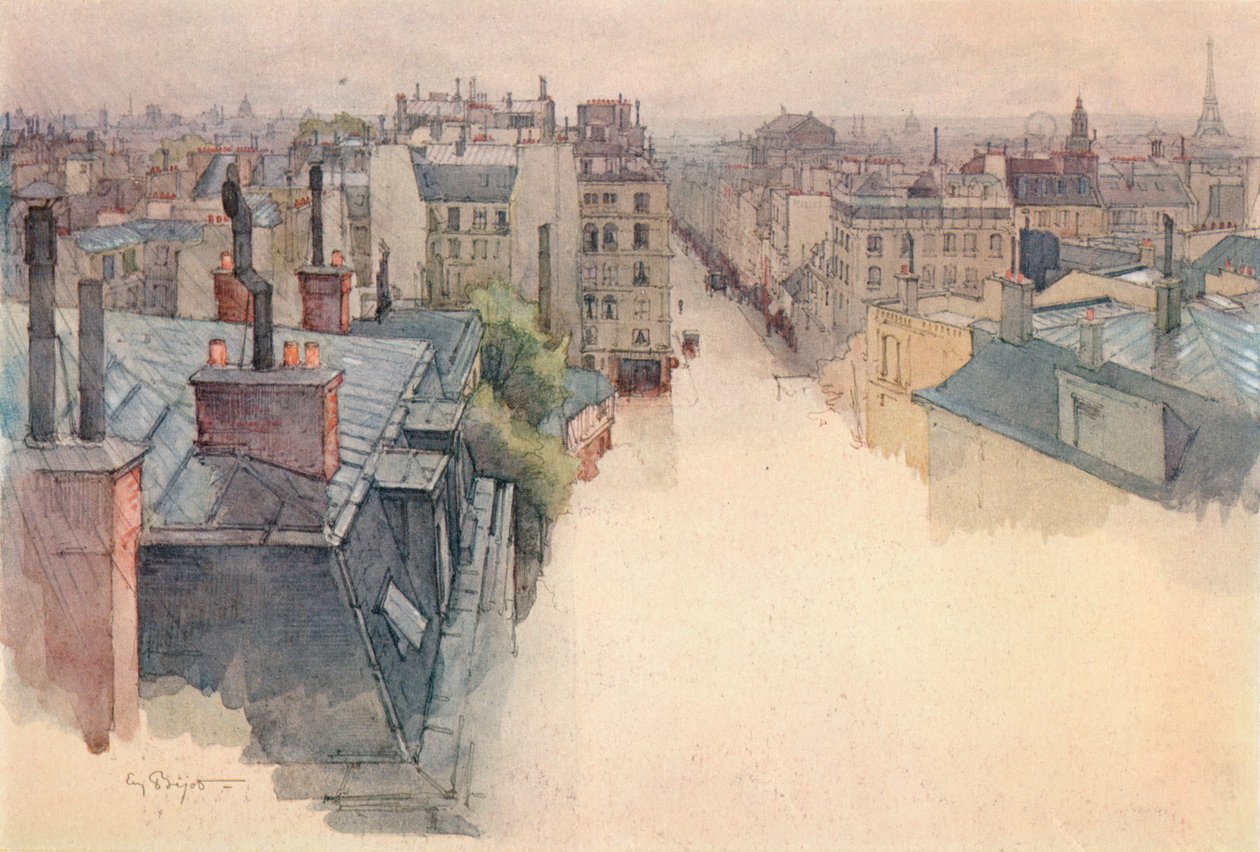 Pariisi Montmartrelta katsottuna, 1915 tekijältä Eugene Bejot