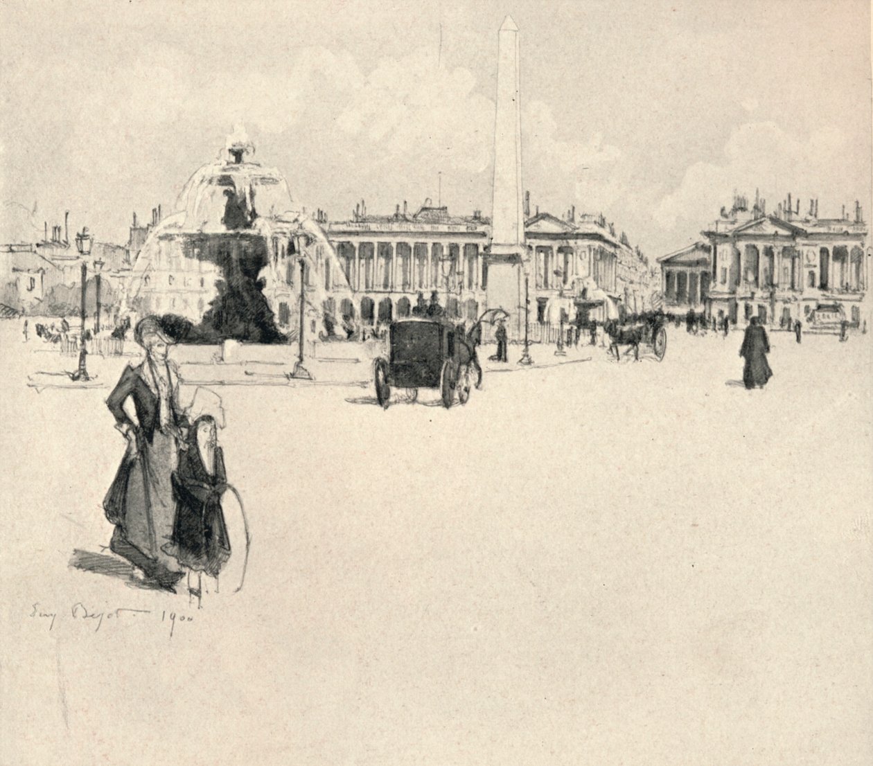Place de la Concorde, 1915 tekijältä Eugene Bejot