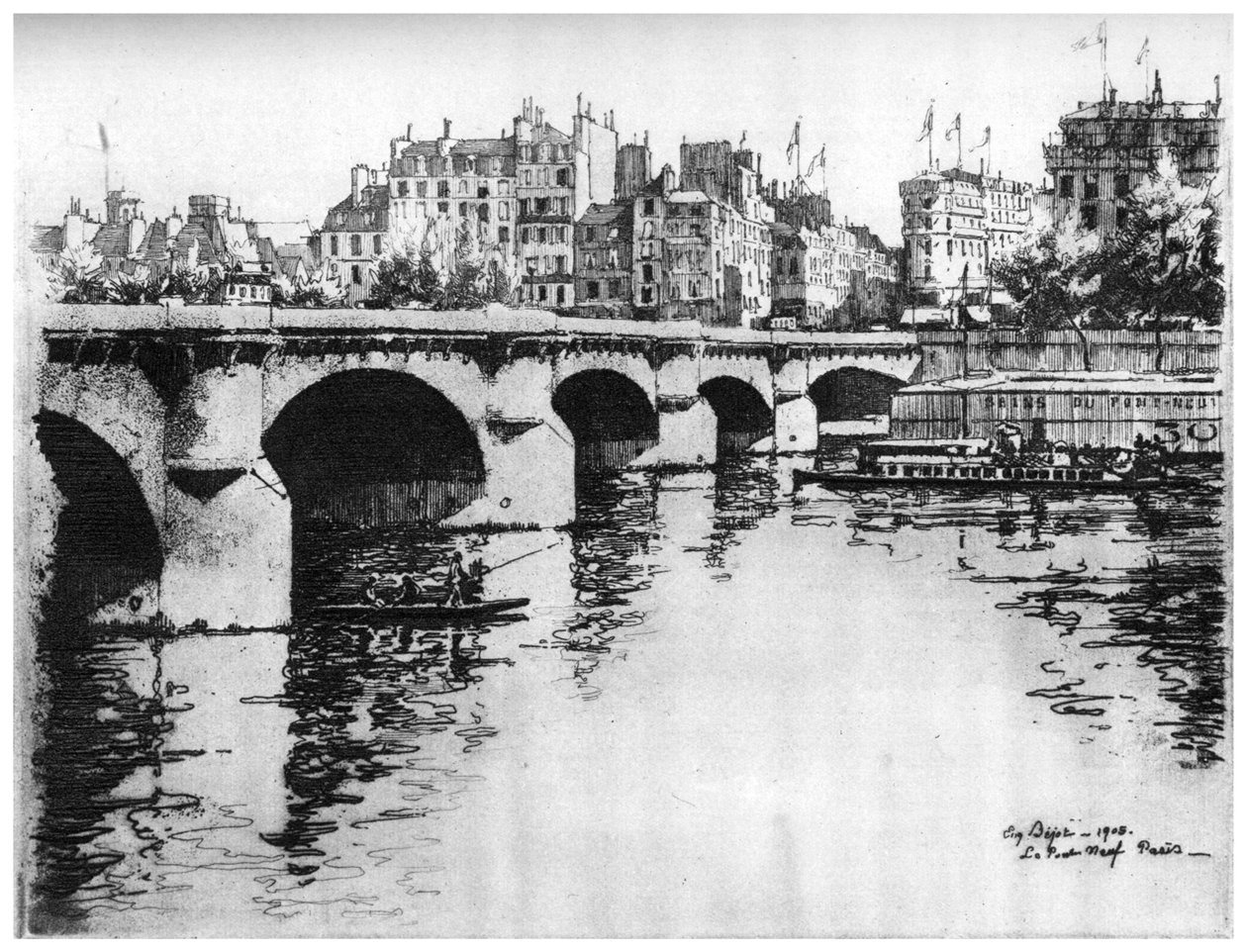 Pont Neuf, 1870-1930 1924 tekijältä Eugene Bejot