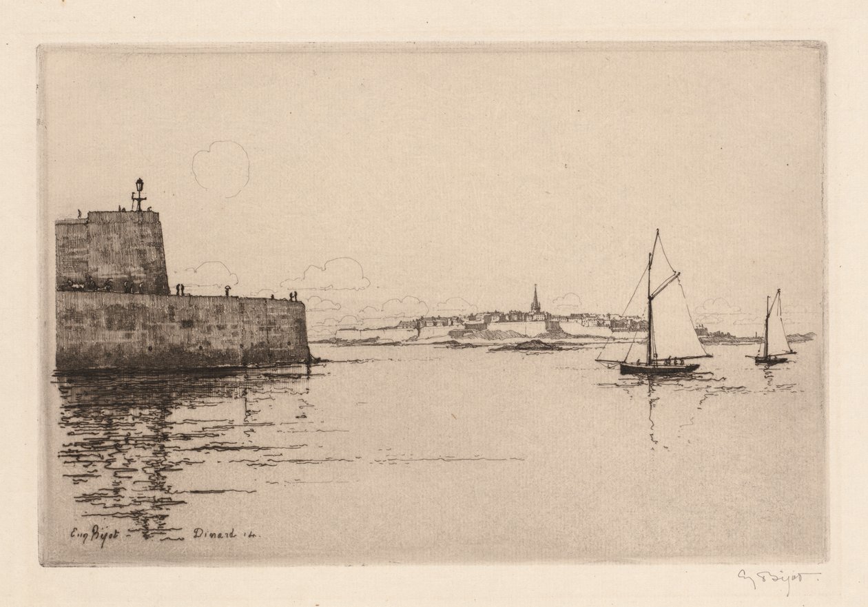 Saint-Malo katsottuna Dinardista Saint-Malo nähtynä Dinardista, 1914. tekijältä Eugene Bejot