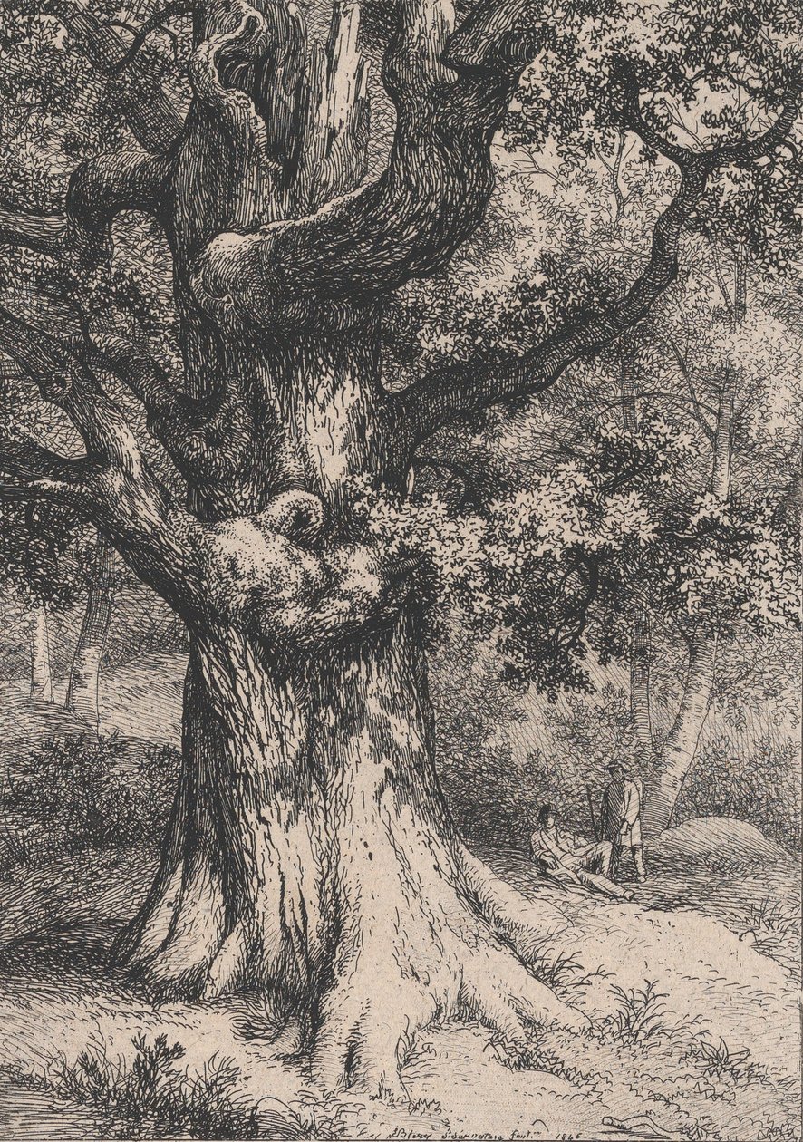 Kaarle Suuri, tammi ja kotkanpesä, 1845. tekijältä Eugene Bléry