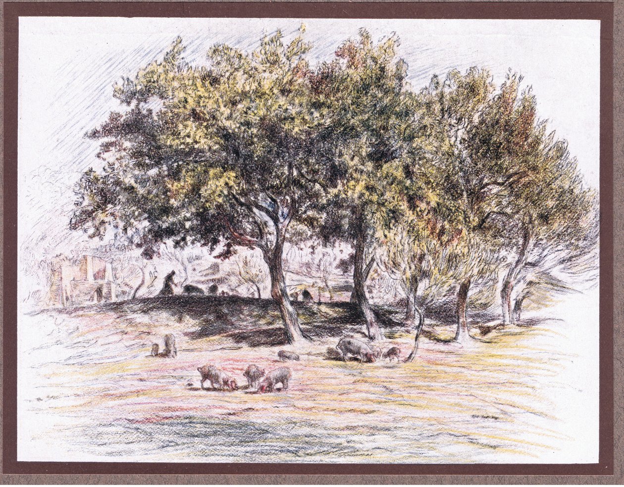 Friar Juniper katkaisee sian jalan antaakseen sen sairaalle miehelle, 1919 tekijältä Eugene Burnand