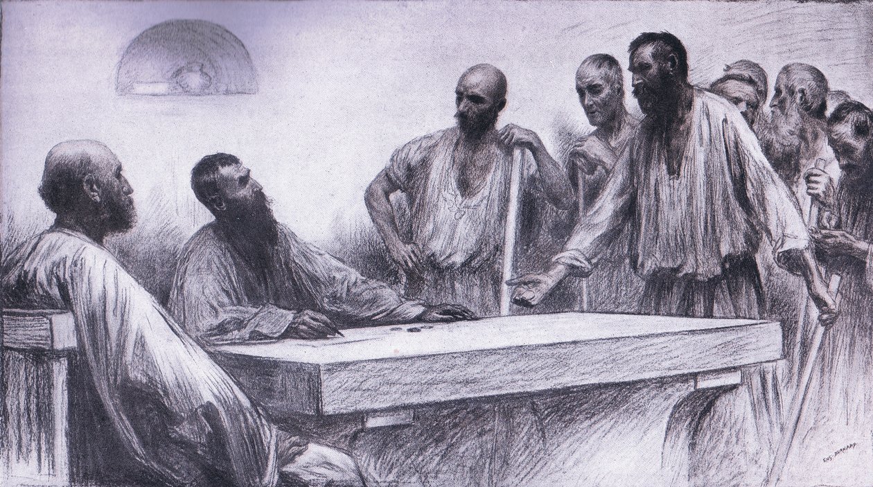Työntekijät viinitarhassa, Bibbys Annual, 1916-17. tekijältä Eugene Burnand