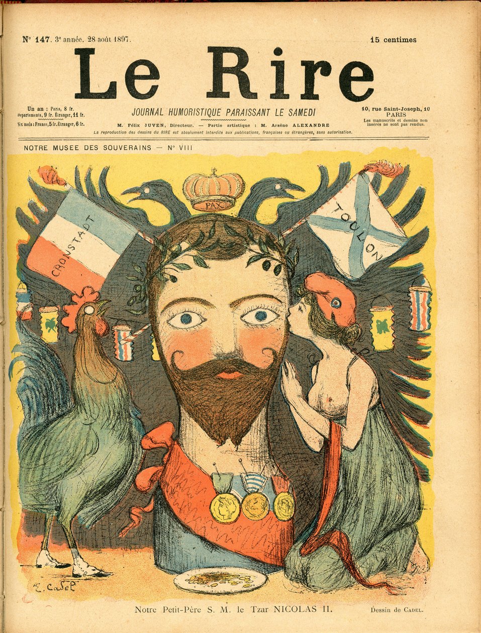 ""Le Lire" -kansi, satiirinen väri tekijältä Eugene Cadel