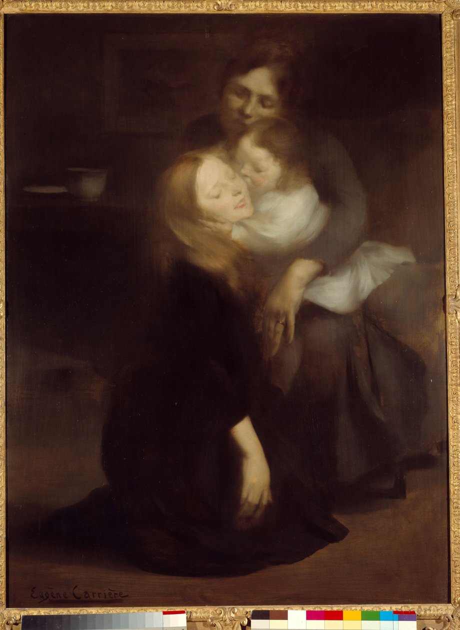 Intimiteetti tai isosisko Eugene Carrieren (1849-1906) maalaus 1800-luvun aurinko. 1,3x0,99 m Pariisi, musee d