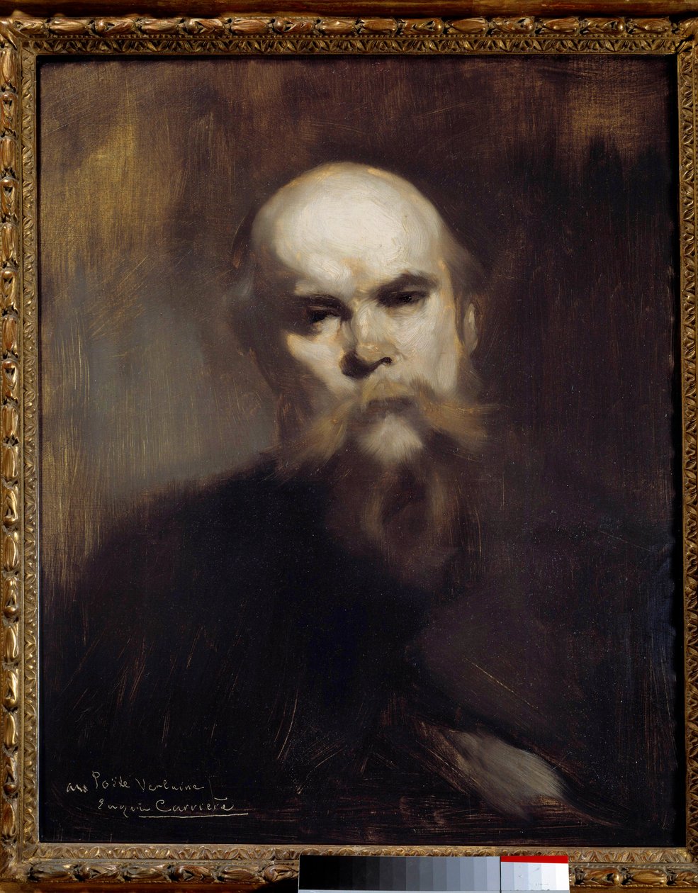 Ranskalaisen runoilijan Paul Verlainen (1844-1896) muotokuva Eugene Carrieren (1849-1906) maalaus 1891 Su. 0,61 x 0,51 m. Pariisi, Musee d
