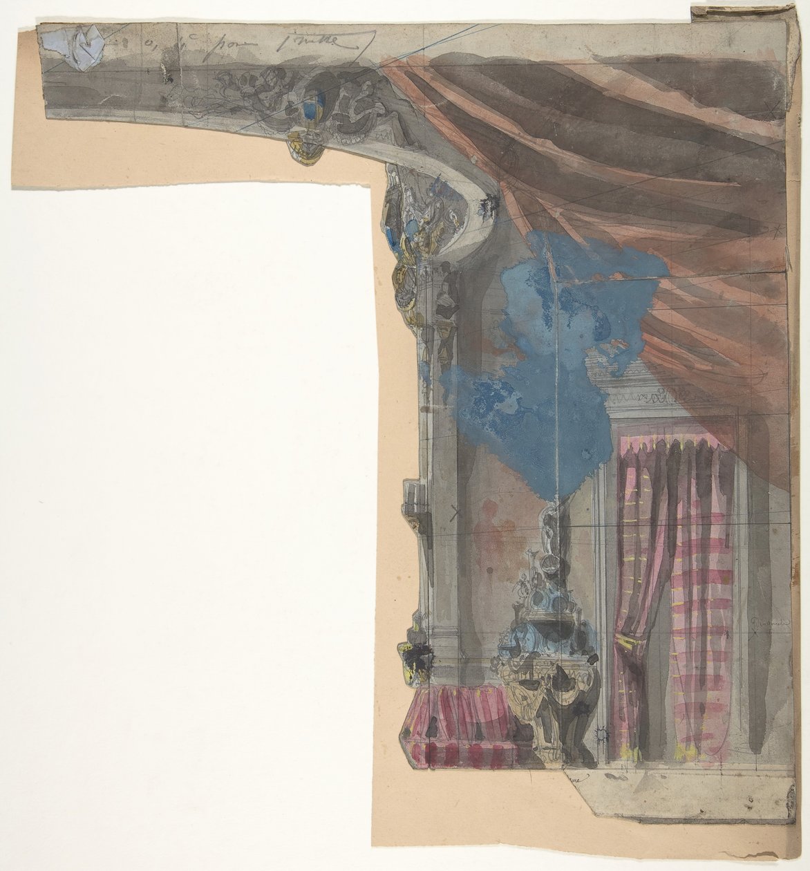 Suunnittelu lavastoon Pariisin oopperassa, 1828-90. tekijältä Eugene Ciceri