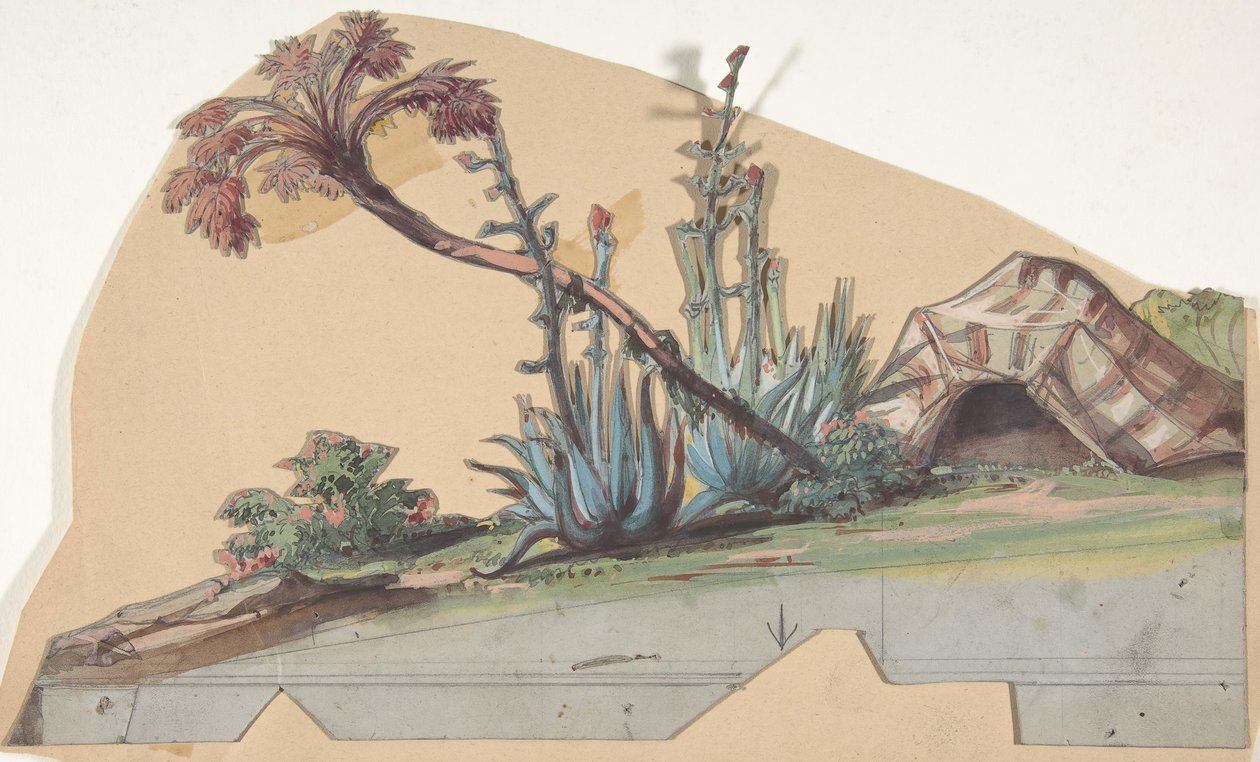 Suunnittelu lavastoon Pariisin oopperassa, 1830-90. tekijältä Eugene Ciceri