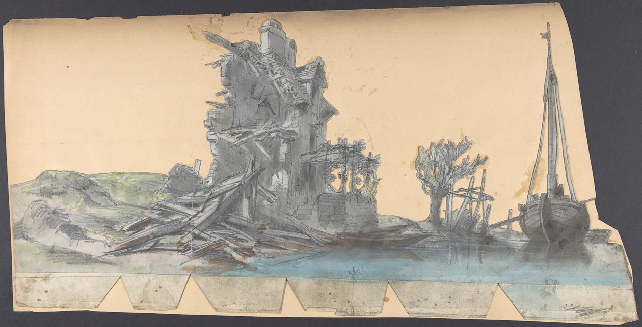 Suunnittelu lavastoon Pariisin oopperassa, 1830-90. tekijältä Eugene Ciceri
