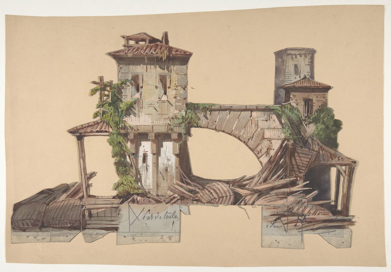 Suunnittelu lavastoon Pariisin oopperassa, 1830-90. tekijältä Eugene Ciceri