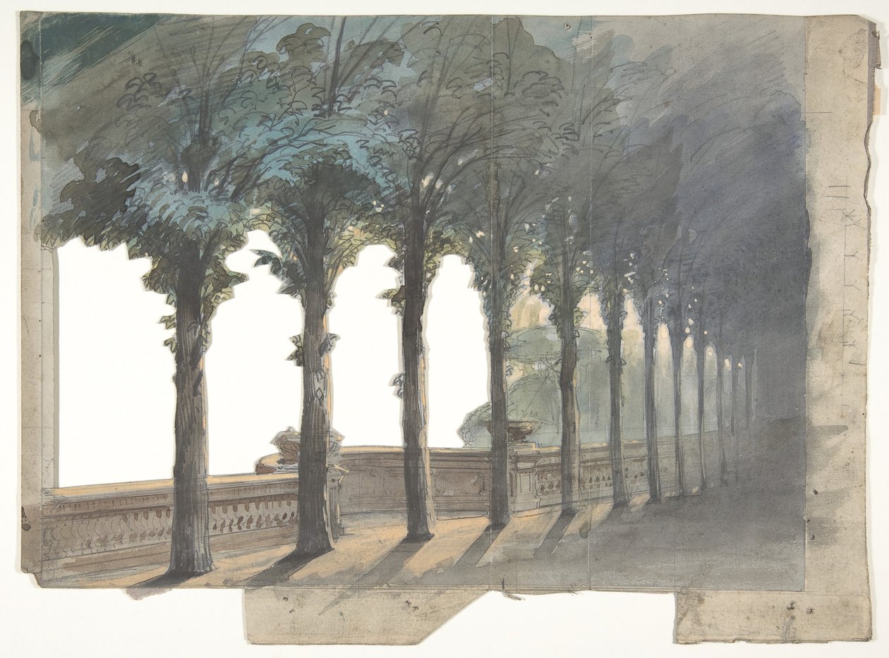 Suunnittelu lavastoon Pariisin oopperassa, 1830-90. tekijältä Eugene Ciceri