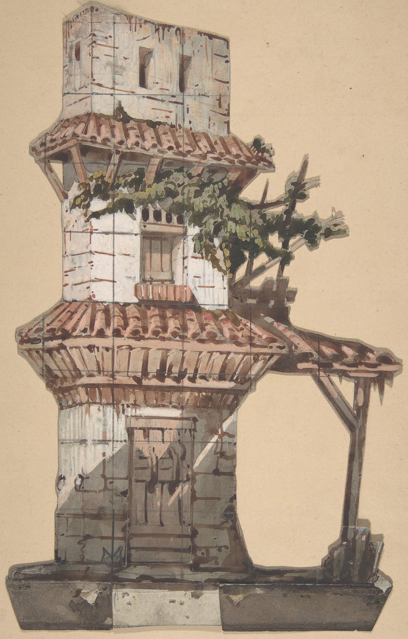 Suunnittelu lavastoon Pariisin oopperassa, 1830-90. tekijältä Eugene Ciceri
