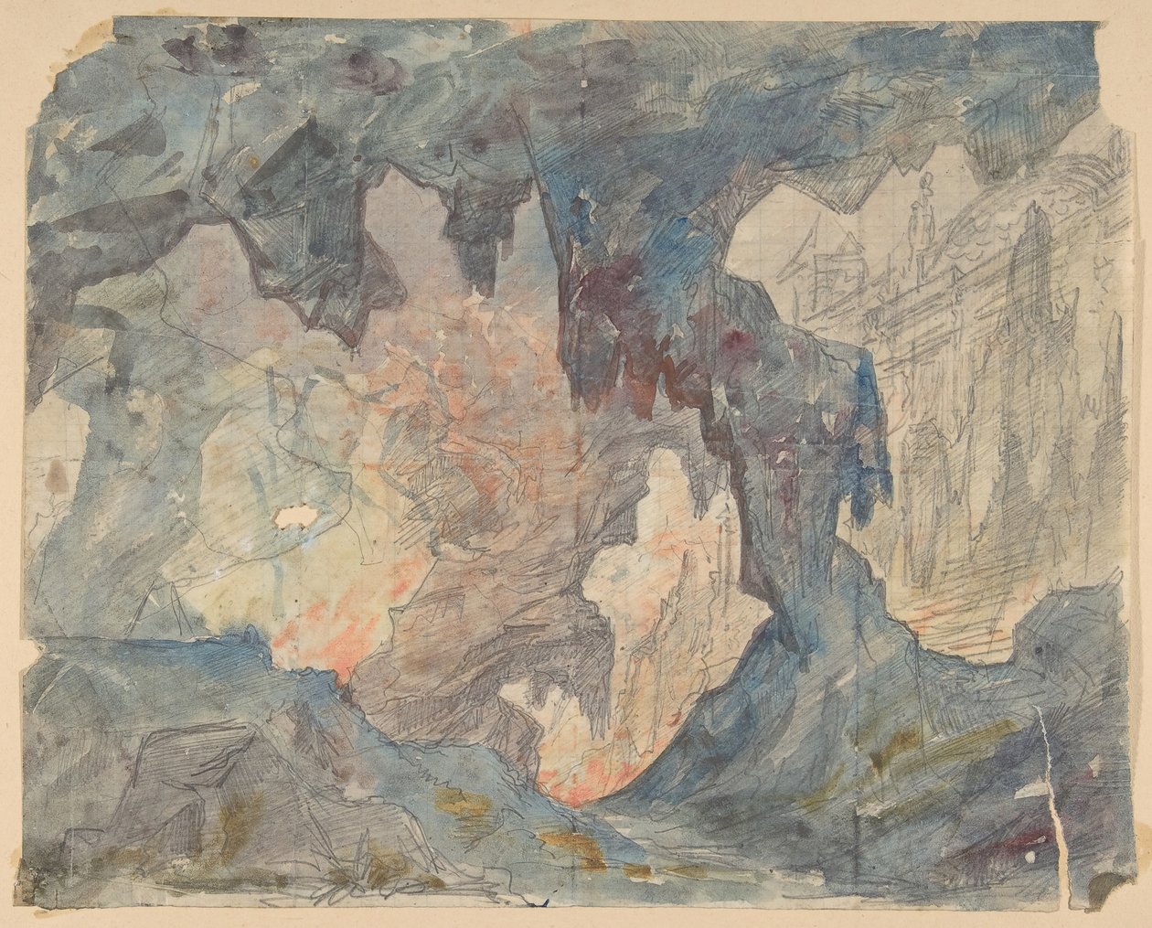 Suunnittelu lavastoon Pariisin oopperassa, 1830-90. tekijältä Eugene Ciceri