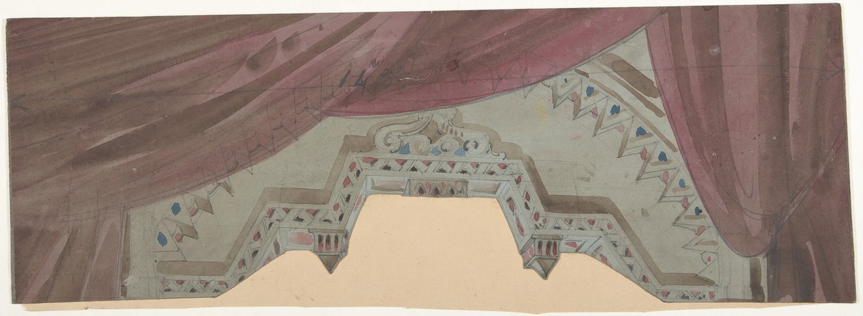 Suunnittelu lavastoon Pariisin oopperassa, 1830-90. tekijältä Eugene Ciceri