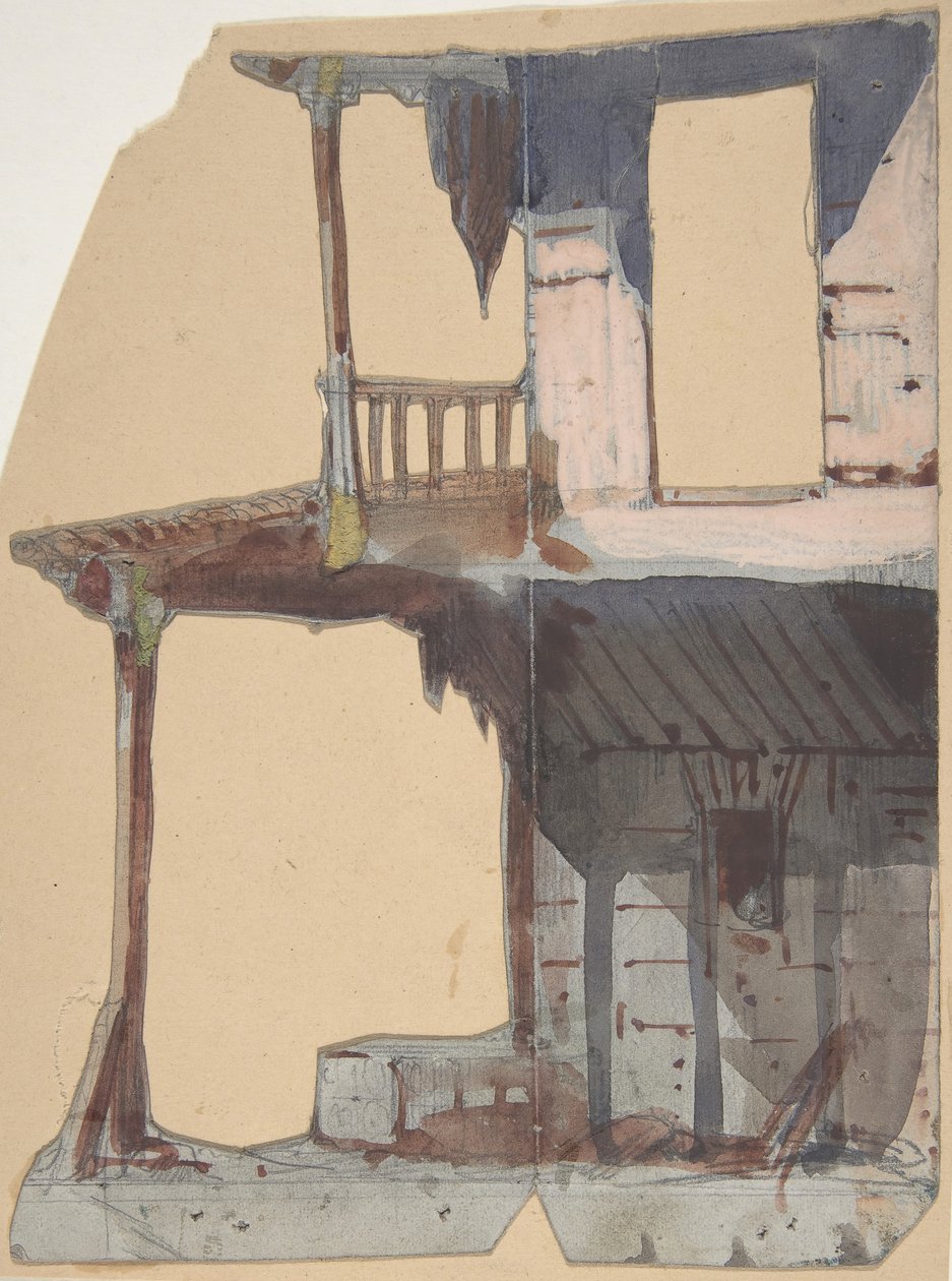 Suunnittelu lavastoon Pariisin oopperassa, 1830-90. tekijältä Eugene Ciceri