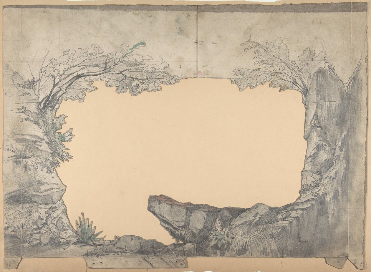 Suunnitelma lavastukselle Pariisin oopperassa, 1830-90. tekijältä Eugene Ciceri